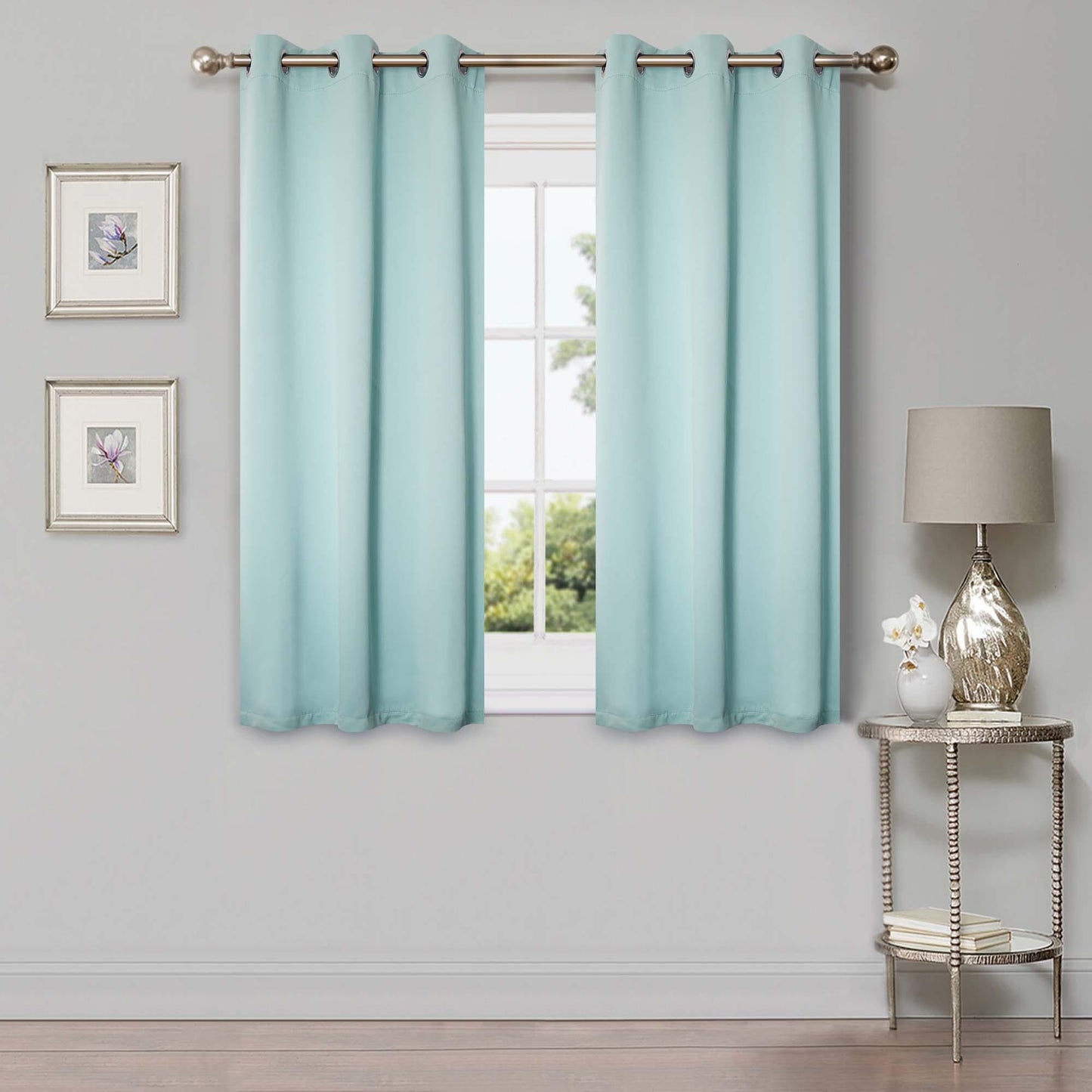 Solid Machine Washable Room Darkening Blackout Curtains. Set of 2