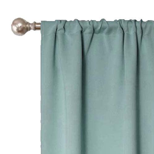 Solid Machine Washable Room Darkening Blackout Curtains. Set of 2