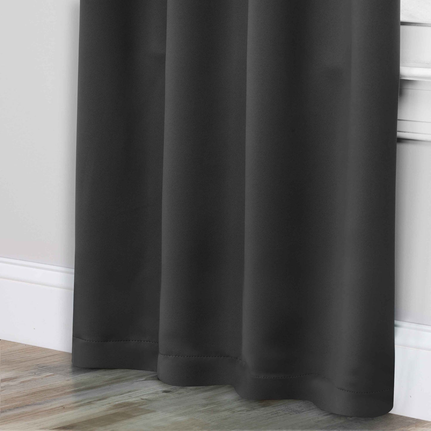 Solid Room Darkening Rod Pocket Blackout Curtain Panels. Set of 2