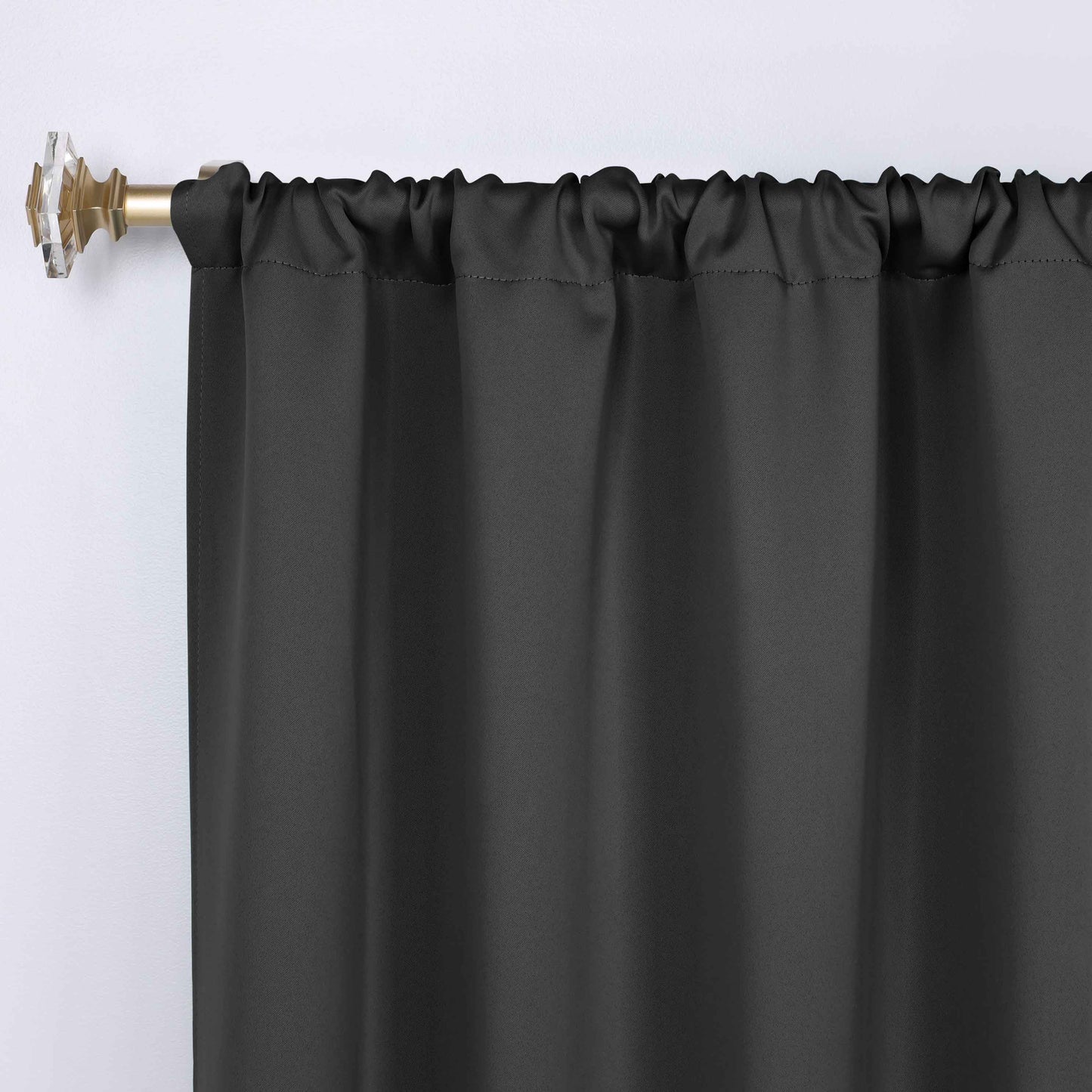 Solid Room Darkening Rod Pocket Blackout Curtain Panels. Set of 2