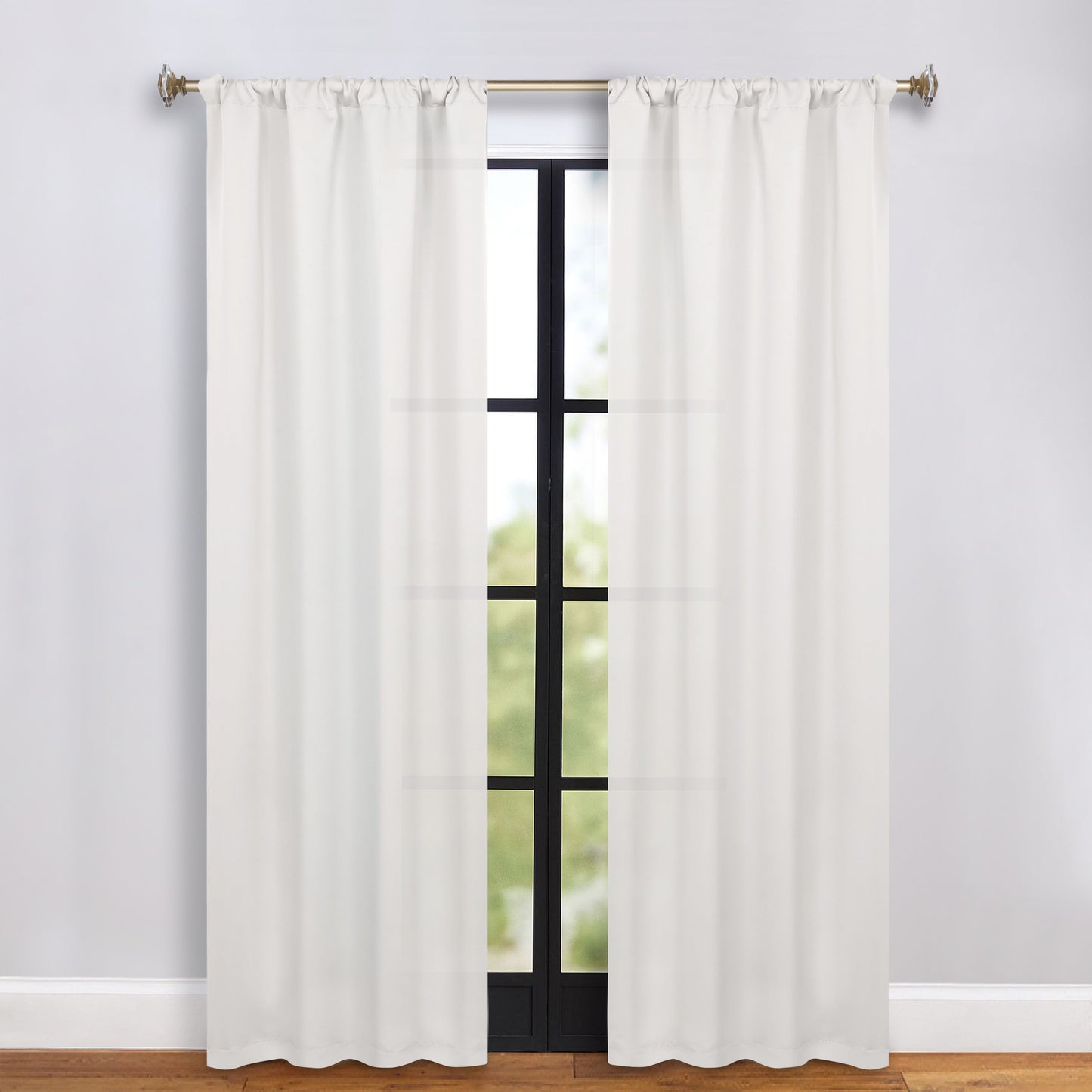 Solid Room Darkening Rod Pocket Blackout Curtain Panels. Set of 2