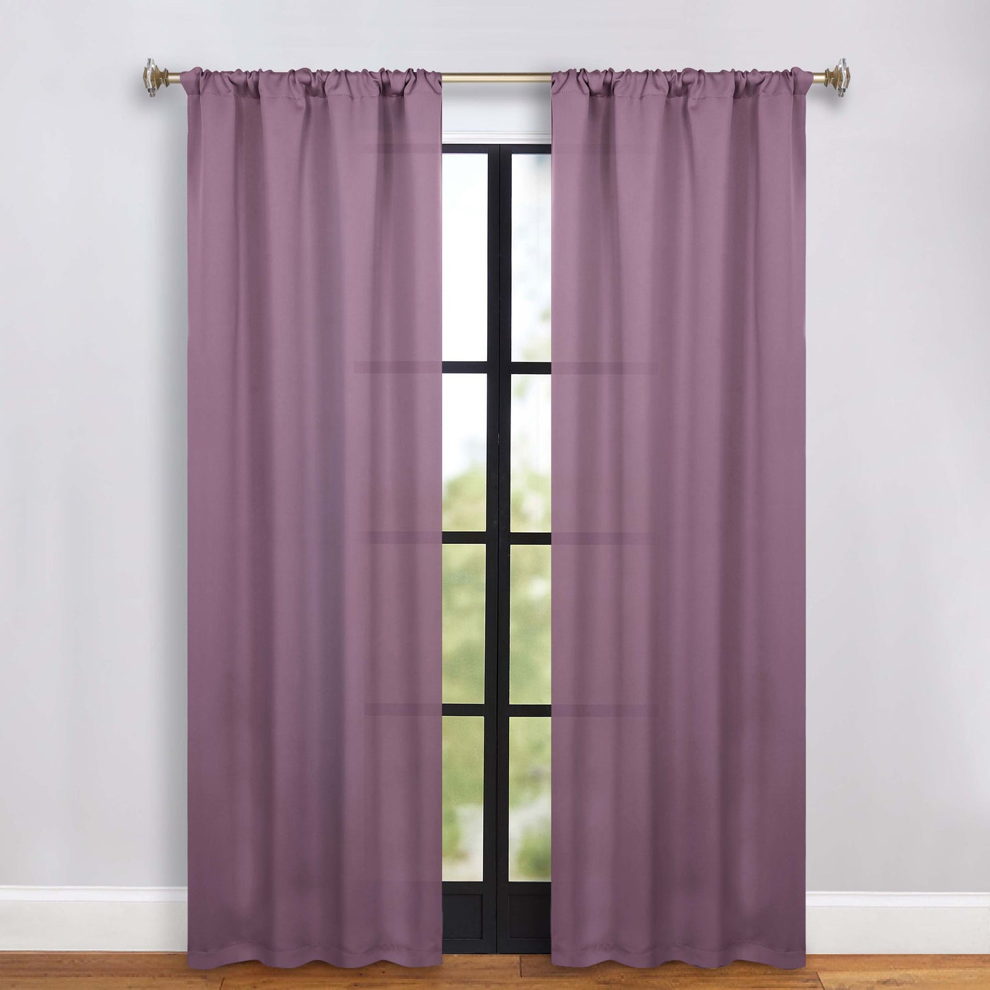 Solid Room Darkening Rod Pocket Blackout Curtain Panels. Set of 2