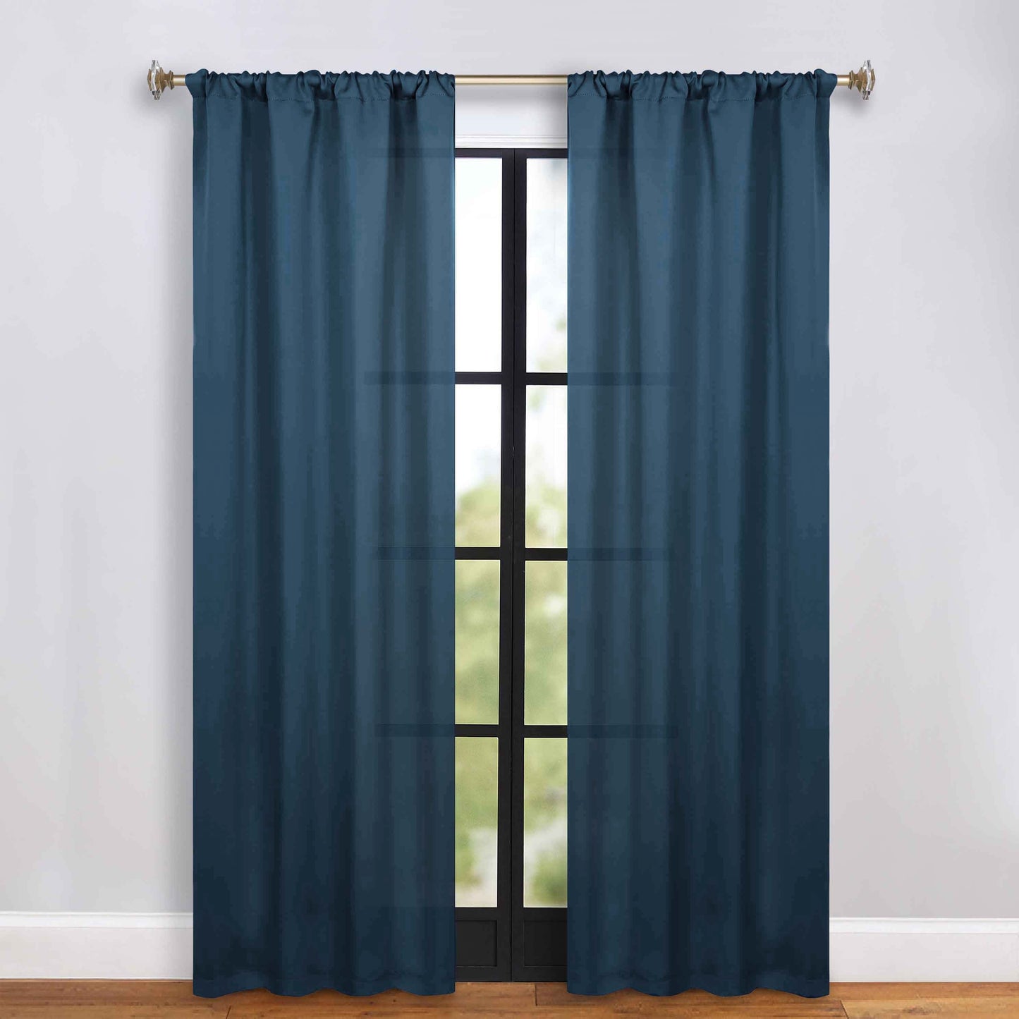 Solid Room Darkening Rod Pocket Blackout Curtain Panels. Set of 2