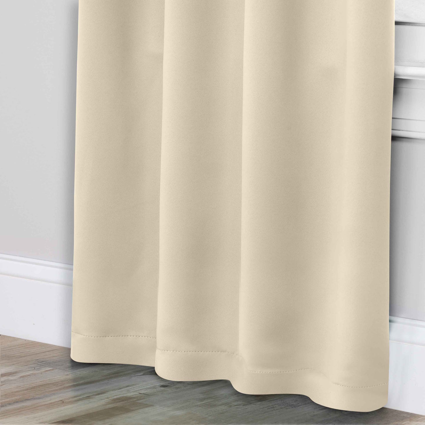 Solid Room Darkening Rod Pocket Blackout Curtain Panels. Set of 2
