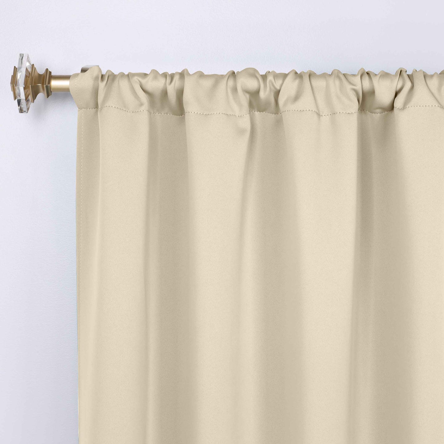 Solid Room Darkening Rod Pocket Blackout Curtain Panels. Set of 2