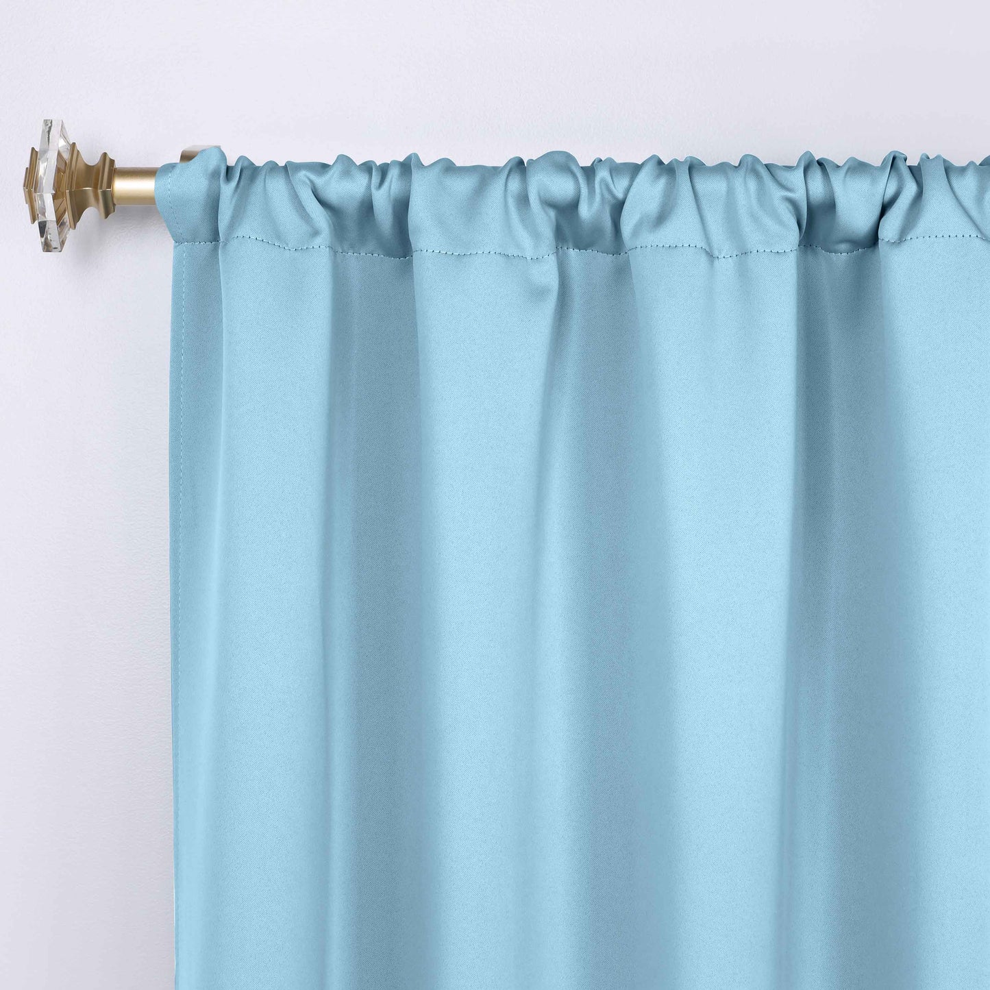 Solid Room Darkening Rod Pocket Blackout Curtain Panels. Set of 2