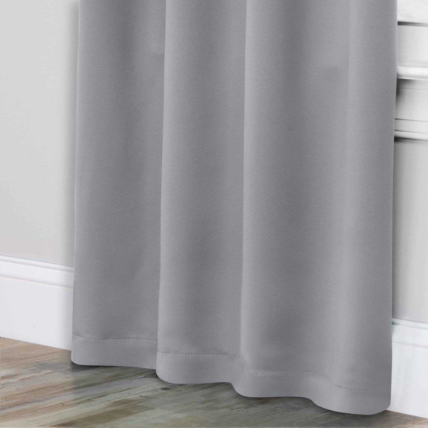 Solid Room Darkening Rod Pocket Blackout Curtain Panels. Set of 2