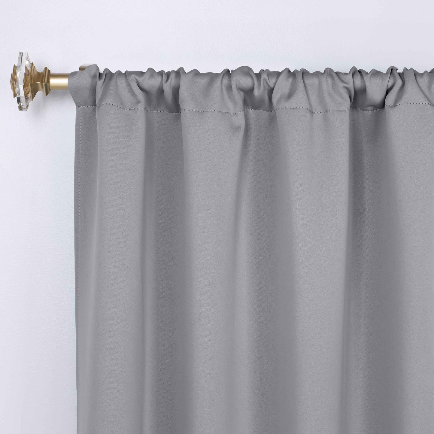 Solid Room Darkening Rod Pocket Blackout Curtain Panels. Set of 2