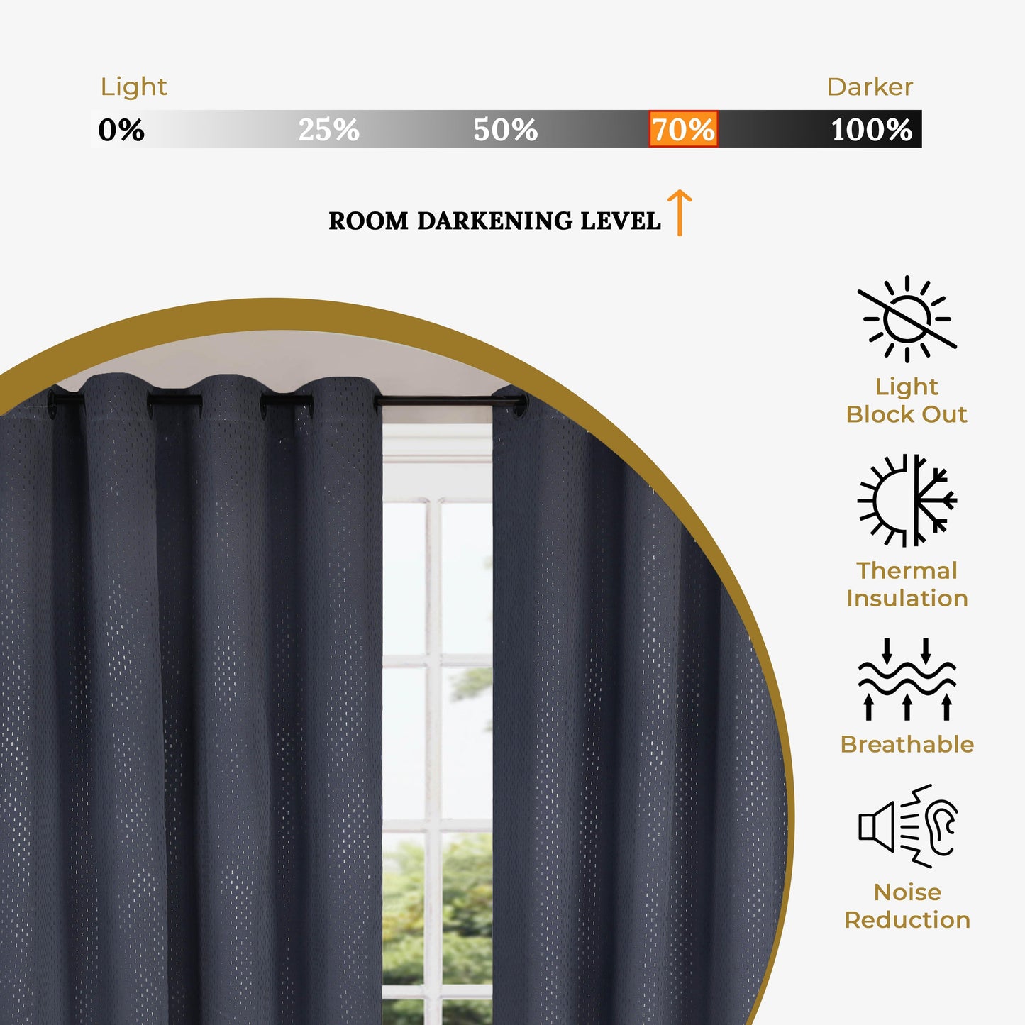 Modern Shimmer Washable Room Darkening Blackout Curtains. Set of 2