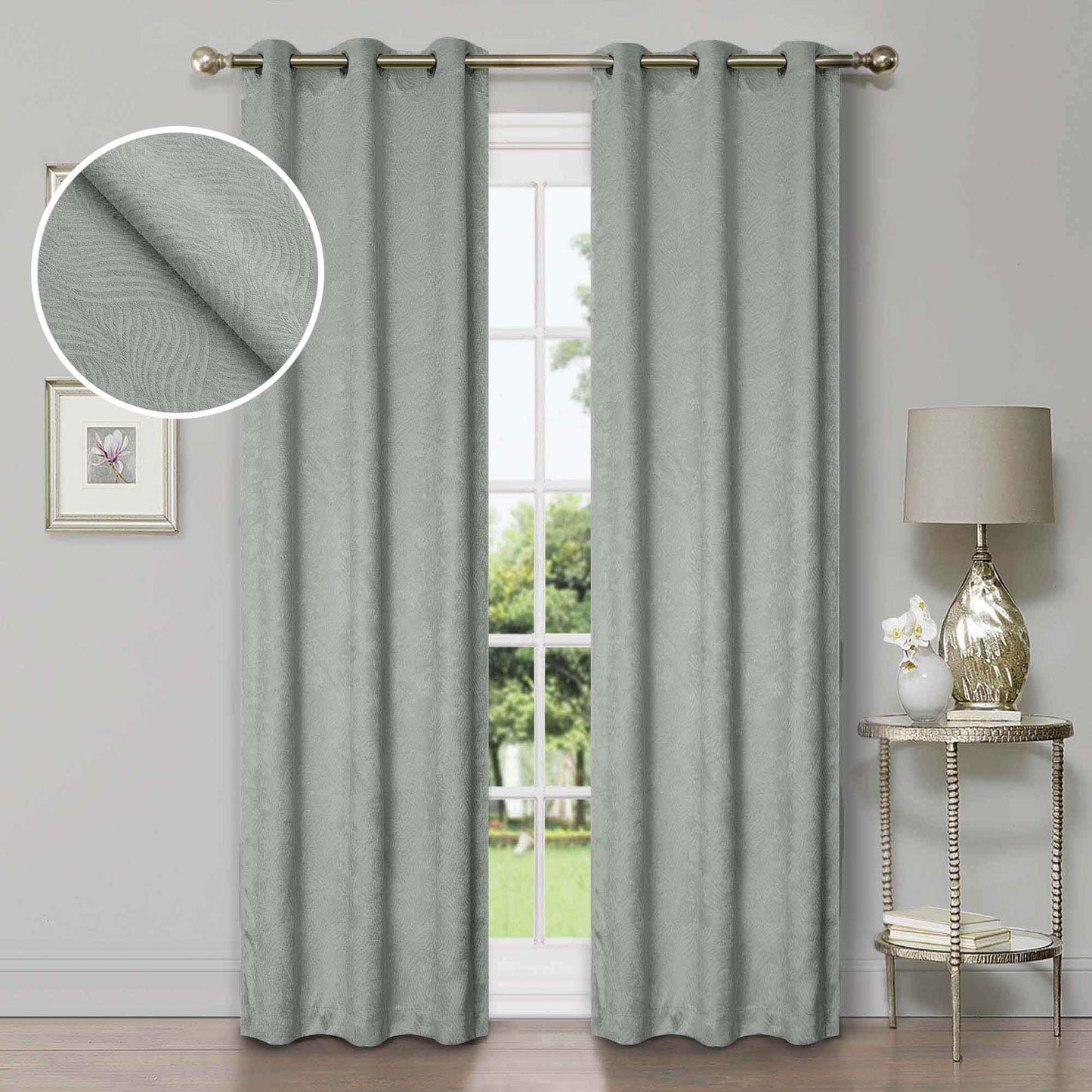 Waverly Geometric Washable Room Darkening Blackout Curtains. Set of 2