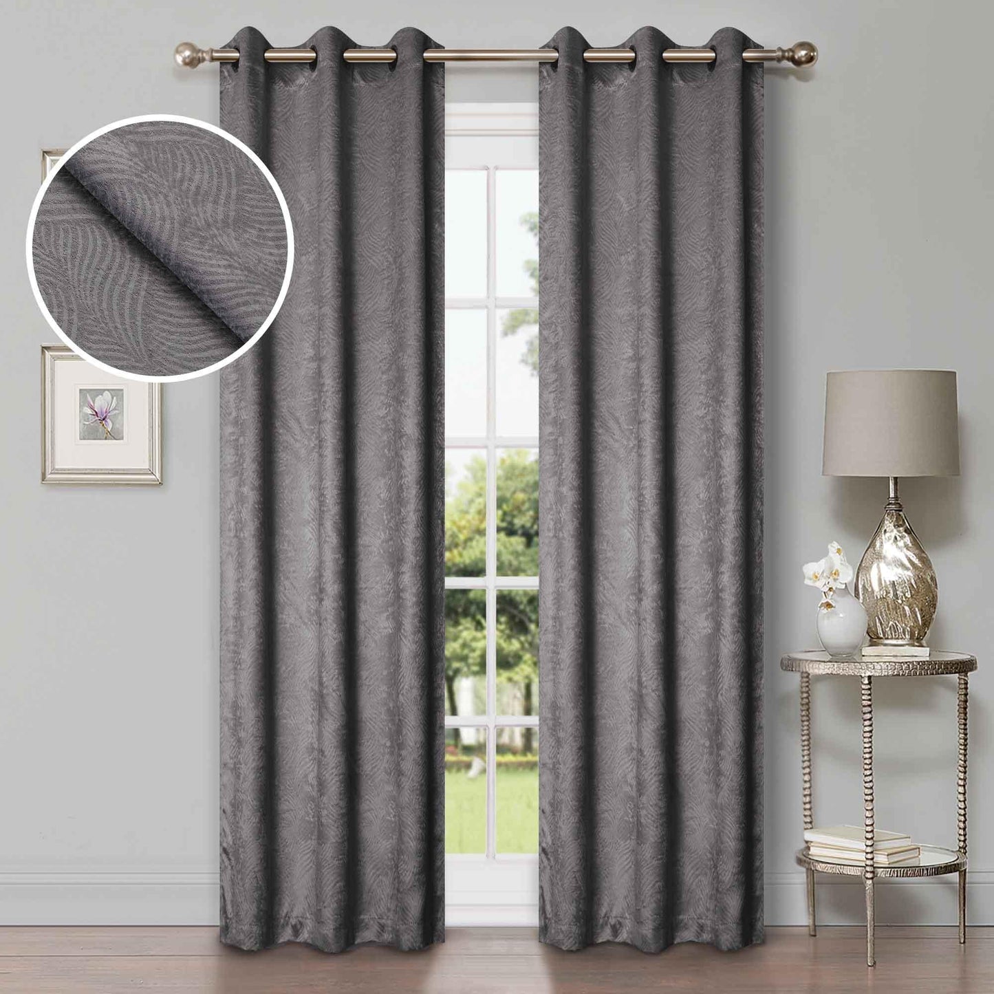 Waverly Geometric Washable Room Darkening Blackout Curtains. Set of 2
