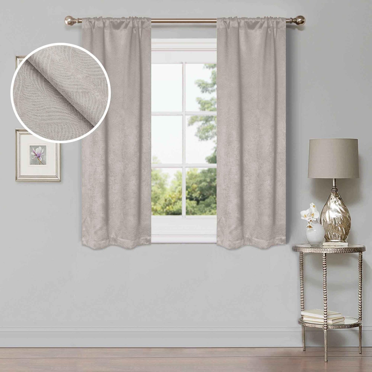 Waverly Geometric Washable Room Darkening Blackout Curtains. Set of 2