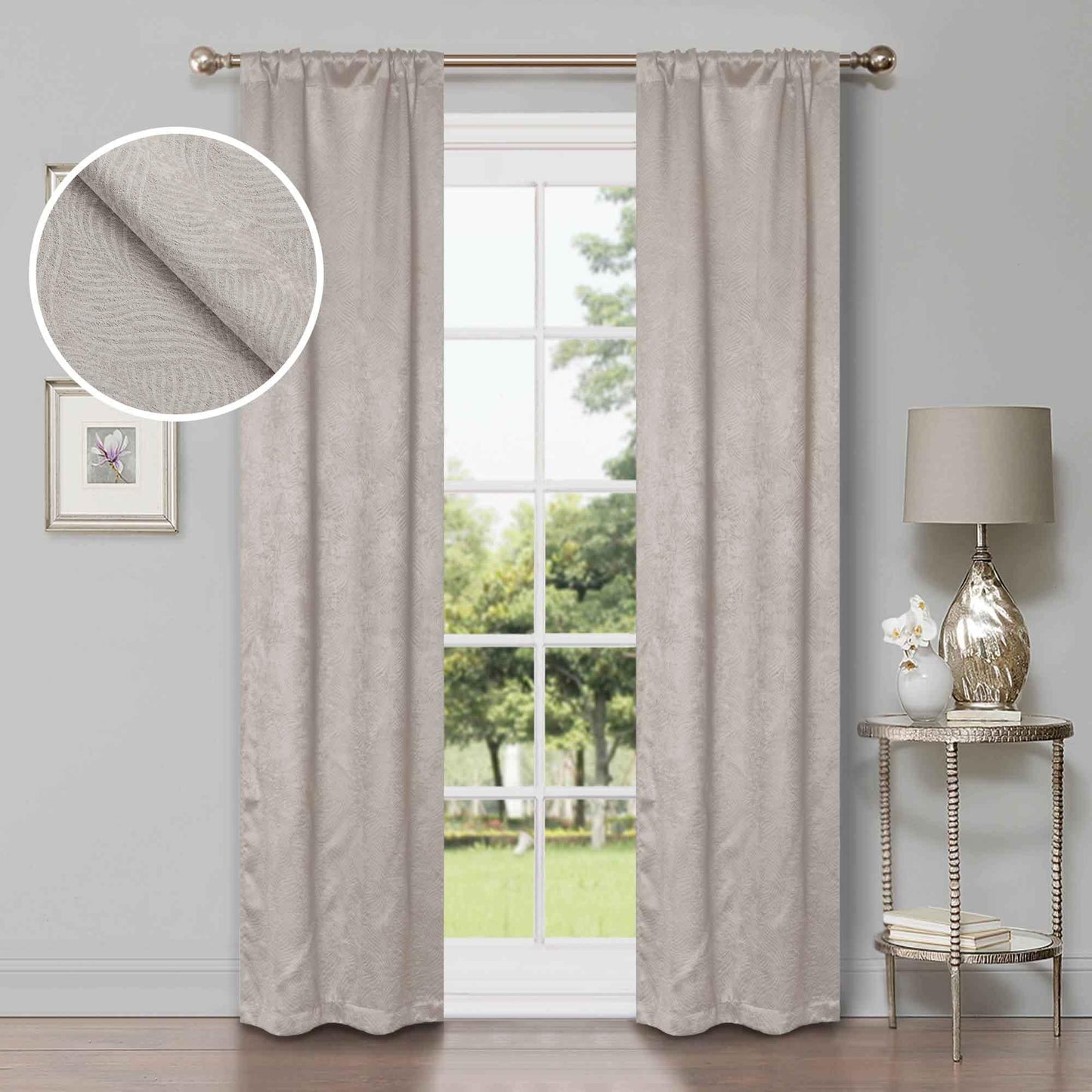 Waverly Geometric Washable Room Darkening Blackout Curtains. Set of 2
