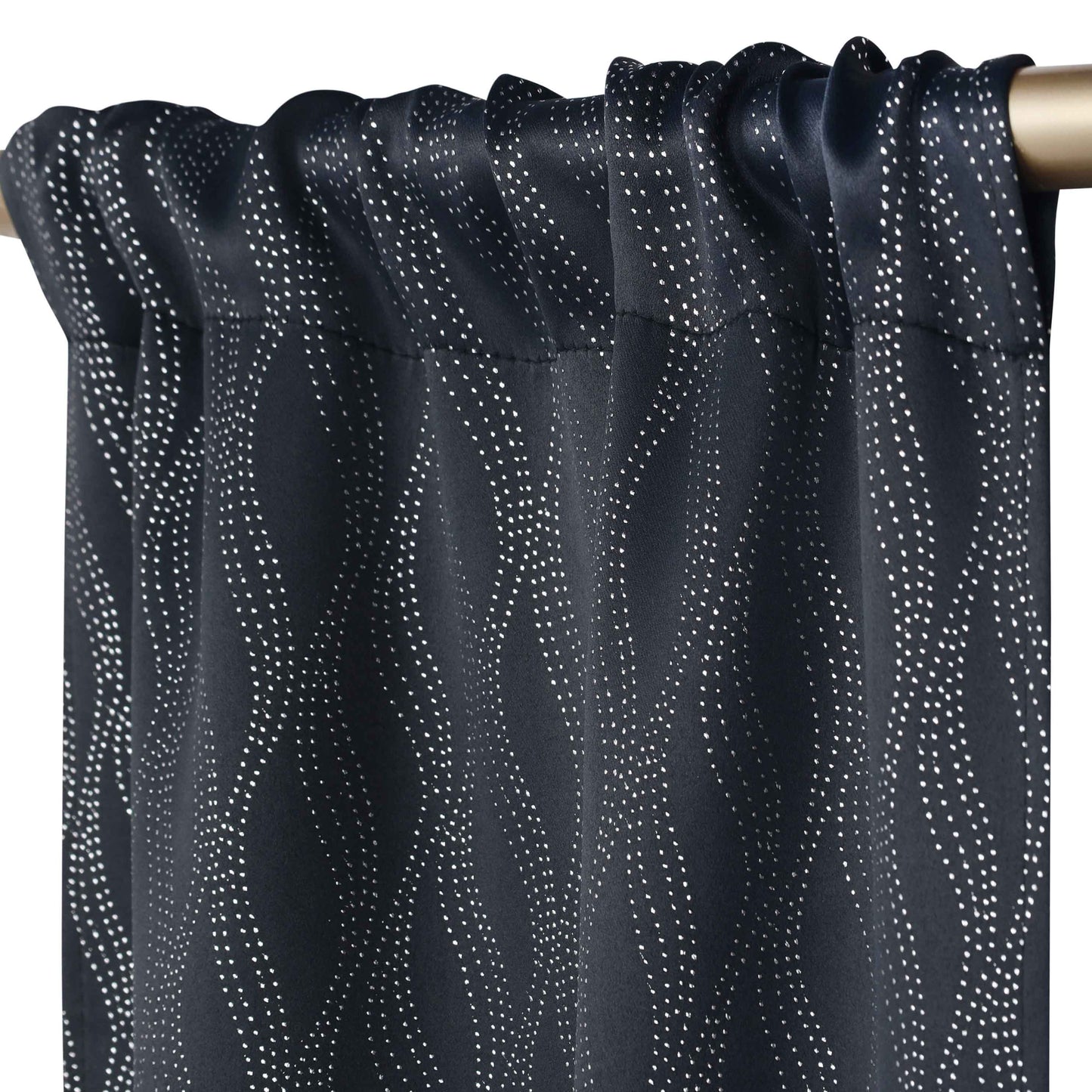 Zuri Textured Waves Room Darkening Blackout Curtains. Set of 2