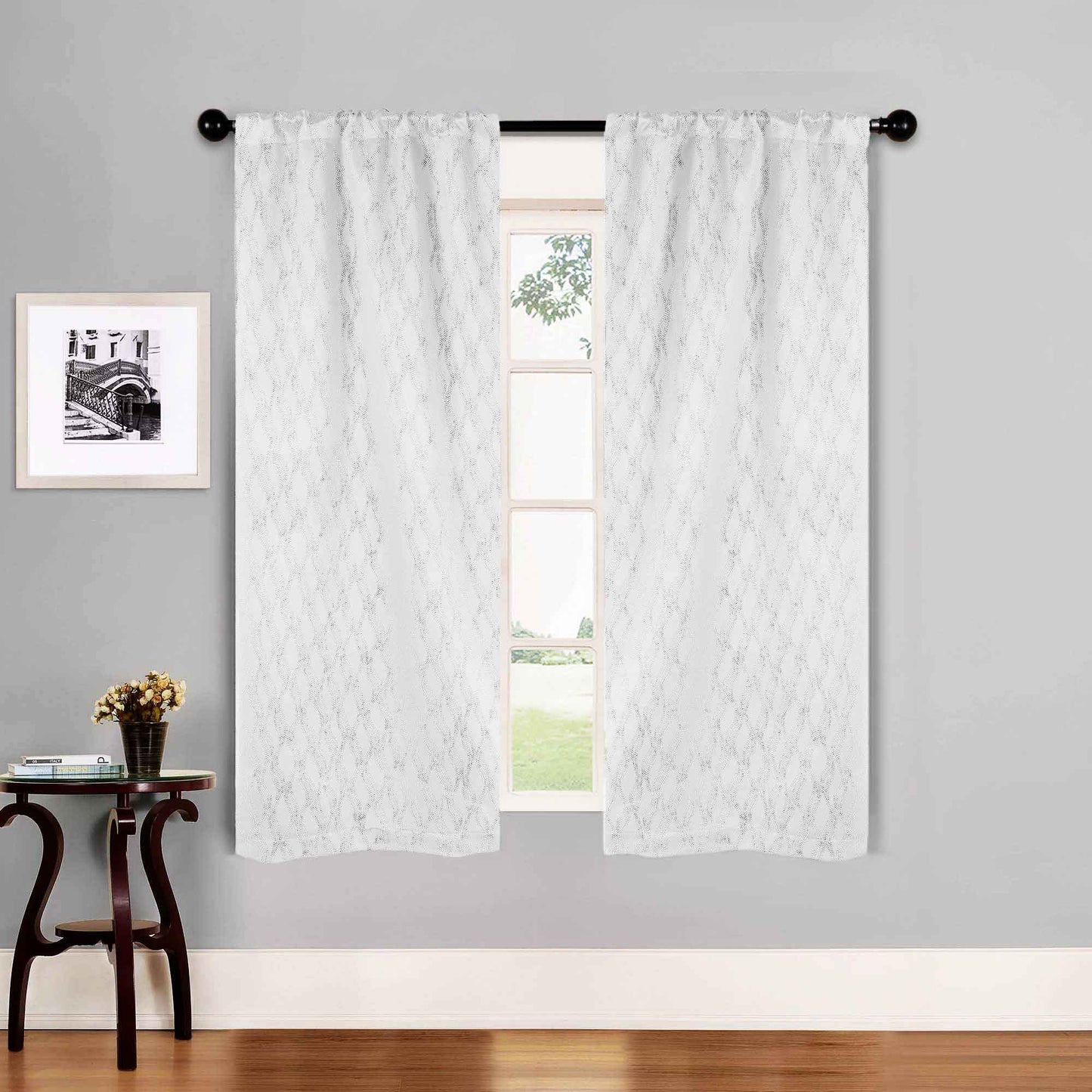 Zuri Textured Waves Room Darkening Blackout Curtains. Set of 2
