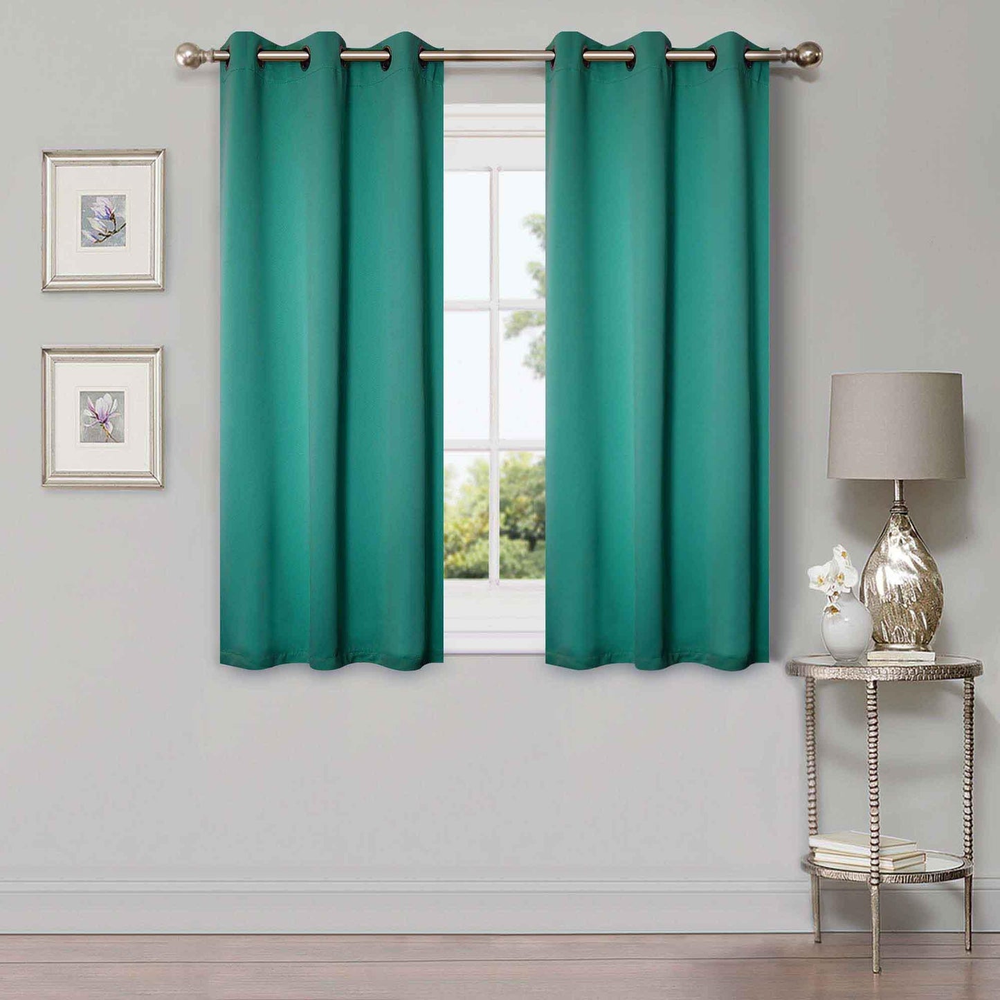Solid Machine Washable Room Darkening Blackout Curtains. Set of 2