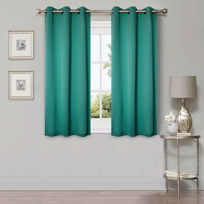 Solid Machine Washable Room Darkening Blackout Curtains. Set of 2