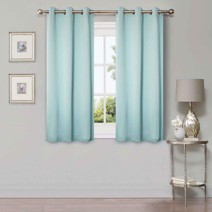 Solid Machine Washable Room Darkening Blackout Curtains. Set of 2