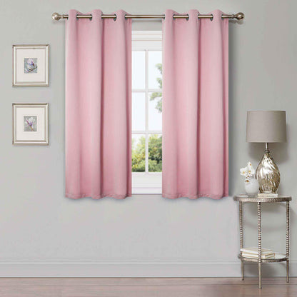 Solid Machine Washable Room Darkening Blackout Curtains. Set of 2