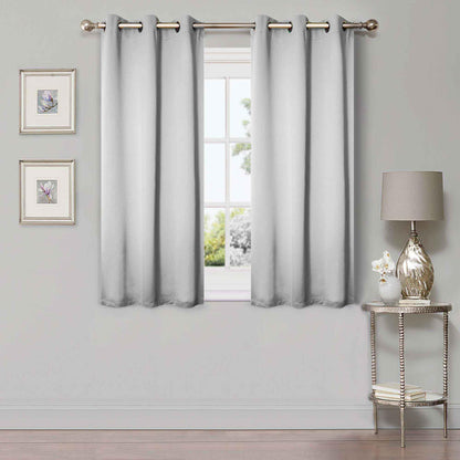 Solid Machine Washable Room Darkening Blackout Curtains. Set of 2