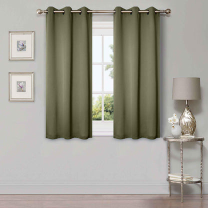 Solid Machine Washable Room Darkening Blackout Curtains. Set of 2