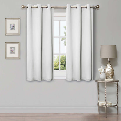 Solid Machine Washable Room Darkening Blackout Curtains. Set of 2