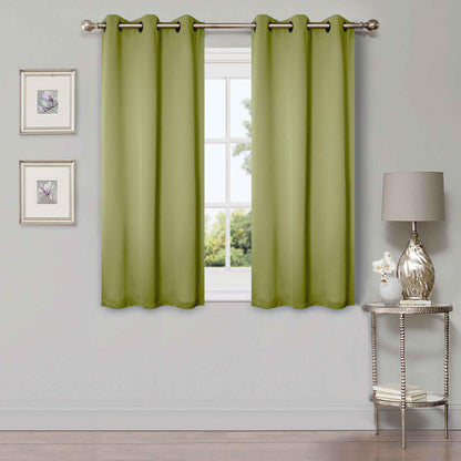 Solid Machine Washable Room Darkening Blackout Curtains. Set of 2