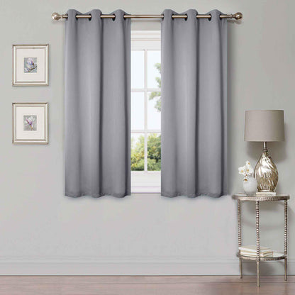 Solid Machine Washable Room Darkening Blackout Curtains. Set of 2