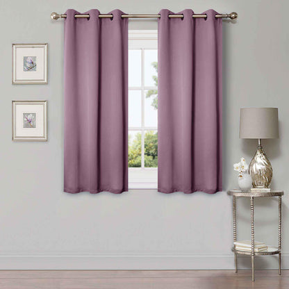 Solid Machine Washable Room Darkening Blackout Curtains. Set of 2
