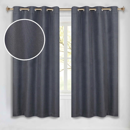 Nyan 100% Blackout Machine Washable Grommet Curtains. Set of 2 Panels