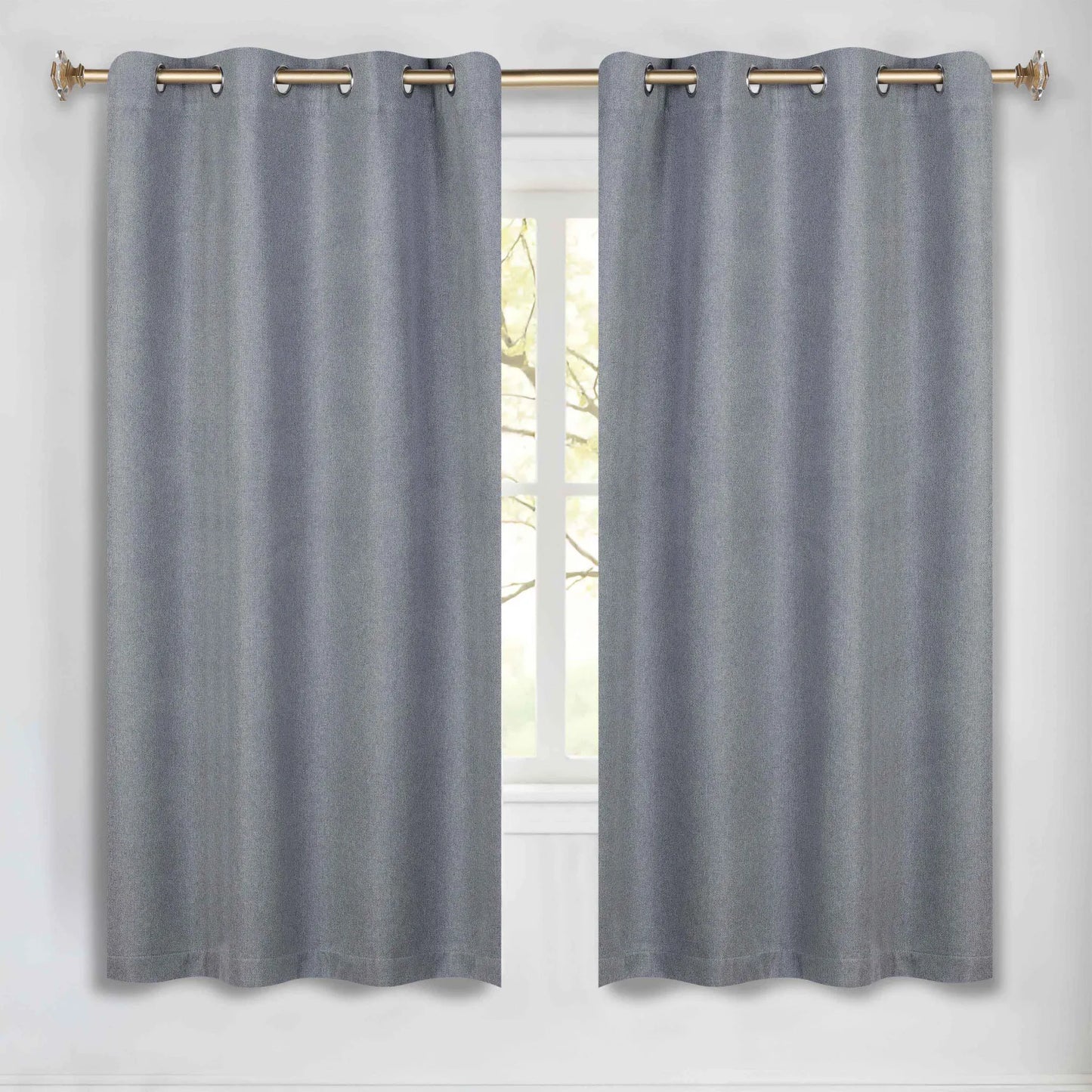 Nyan 100% Blackout Machine Washable Grommet Curtains. Set of 2 Panels