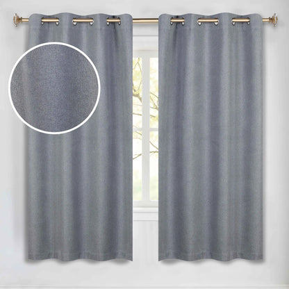 Nyan 100% Blackout Machine Washable Grommet Curtains. Set of 2 Panels