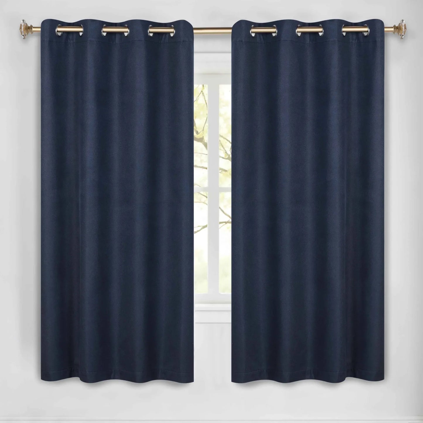 Nyan 100% Blackout Machine Washable Grommet Curtains. Set of 2 Panels