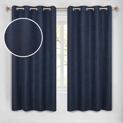 Nyan 100% Blackout Machine Washable Grommet Curtains. Set of 2 Panels