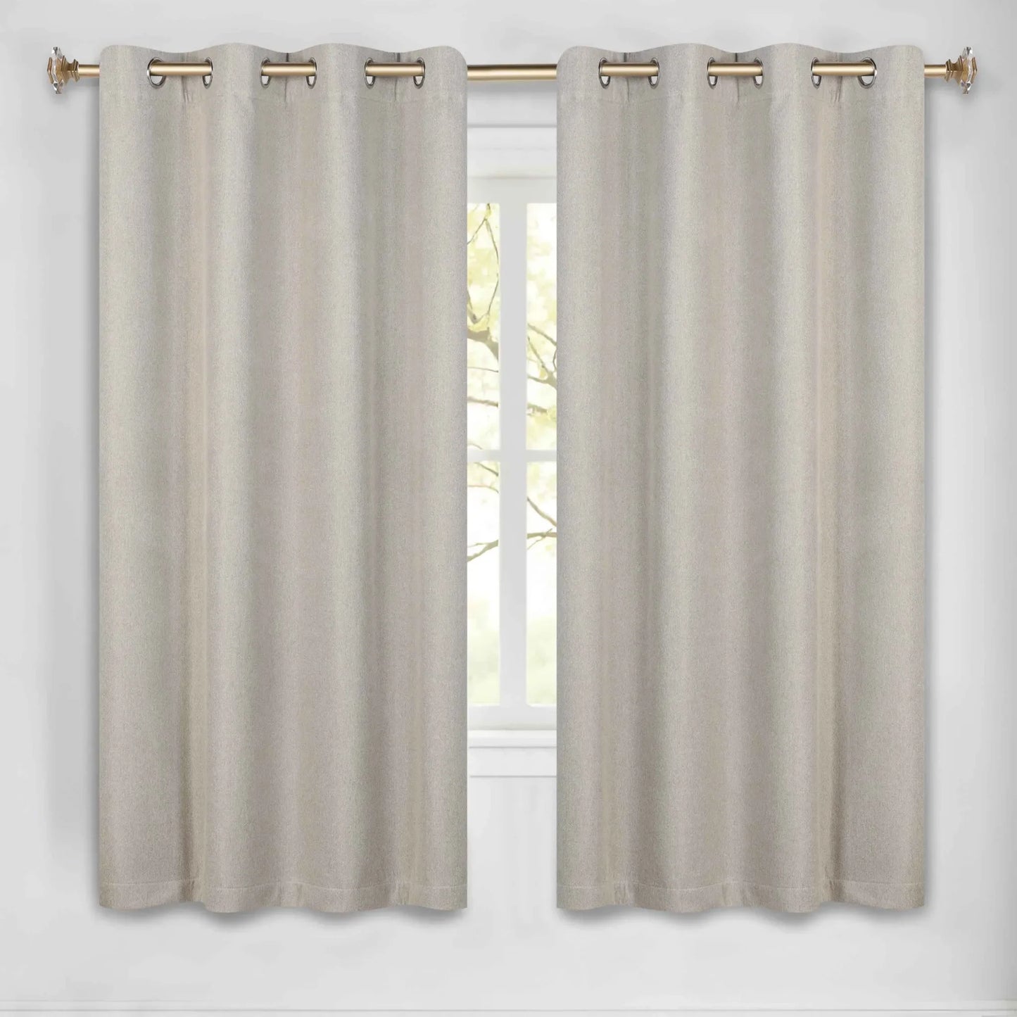 Nyan 100% Blackout Machine Washable Grommet Curtains. Set of 2 Panels