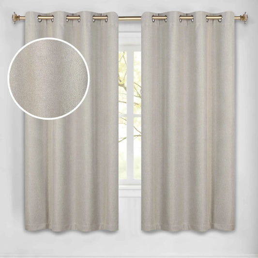 Nyan 100% Blackout Machine Washable Grommet Curtains. Set of 2 Panels