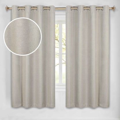 Nyan 100% Blackout Machine Washable Grommet Curtains. Set of 2 Panels