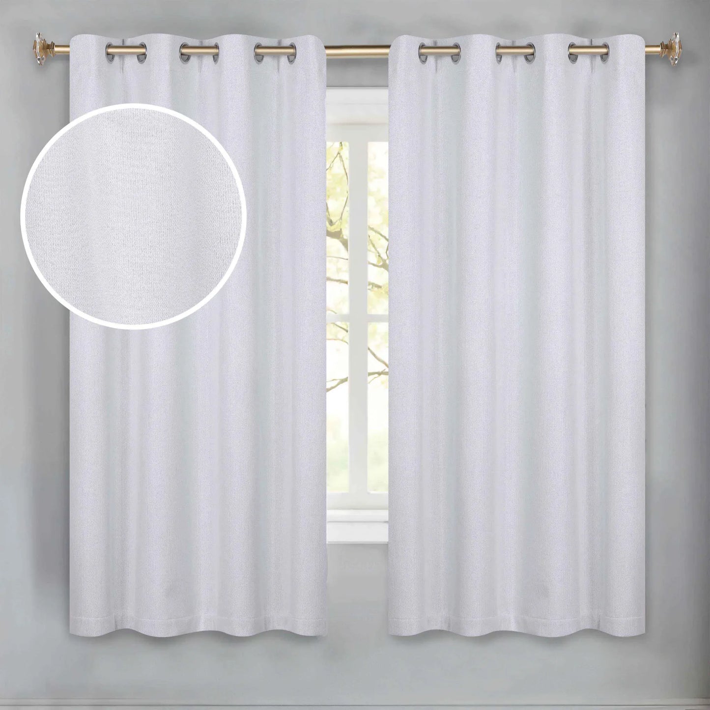 Nyan 100% Blackout Machine Washable Grommet Curtains. Set of 2 Panels