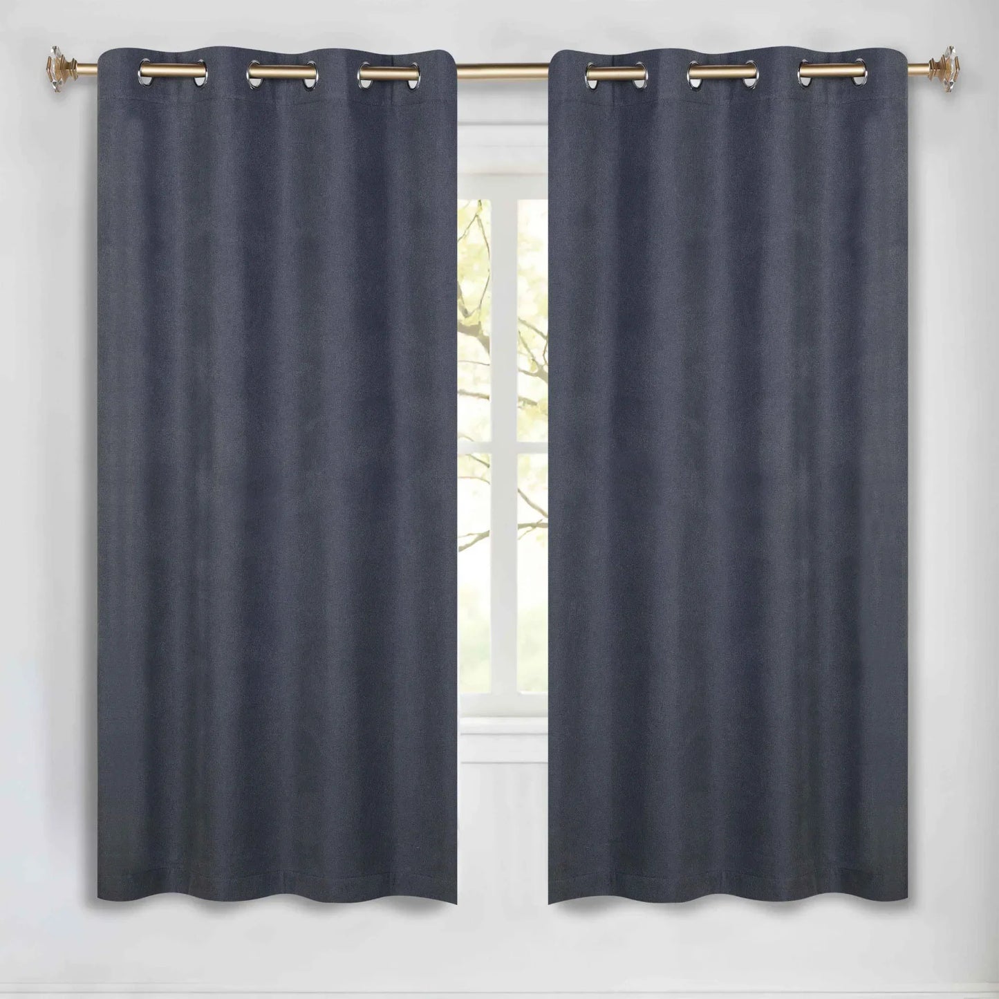Neal 100% Blackout Machine Washable Grommet Curtains. Set of 2 Panels