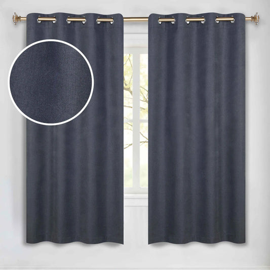Neal 100% Blackout Machine Washable Grommet Curtains. Set of 2 Panels
