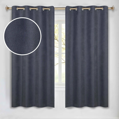 Neal 100% Blackout Machine Washable Grommet Curtains. Set of 2 Panels