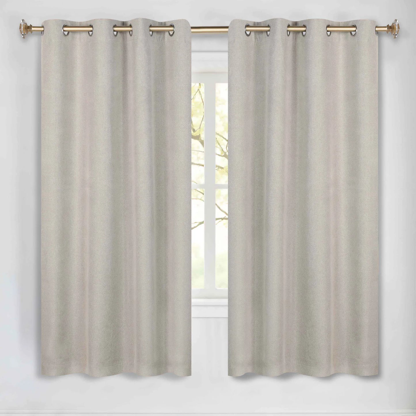Neal 100% Blackout Machine Washable Grommet Curtains. Set of 2 Panels