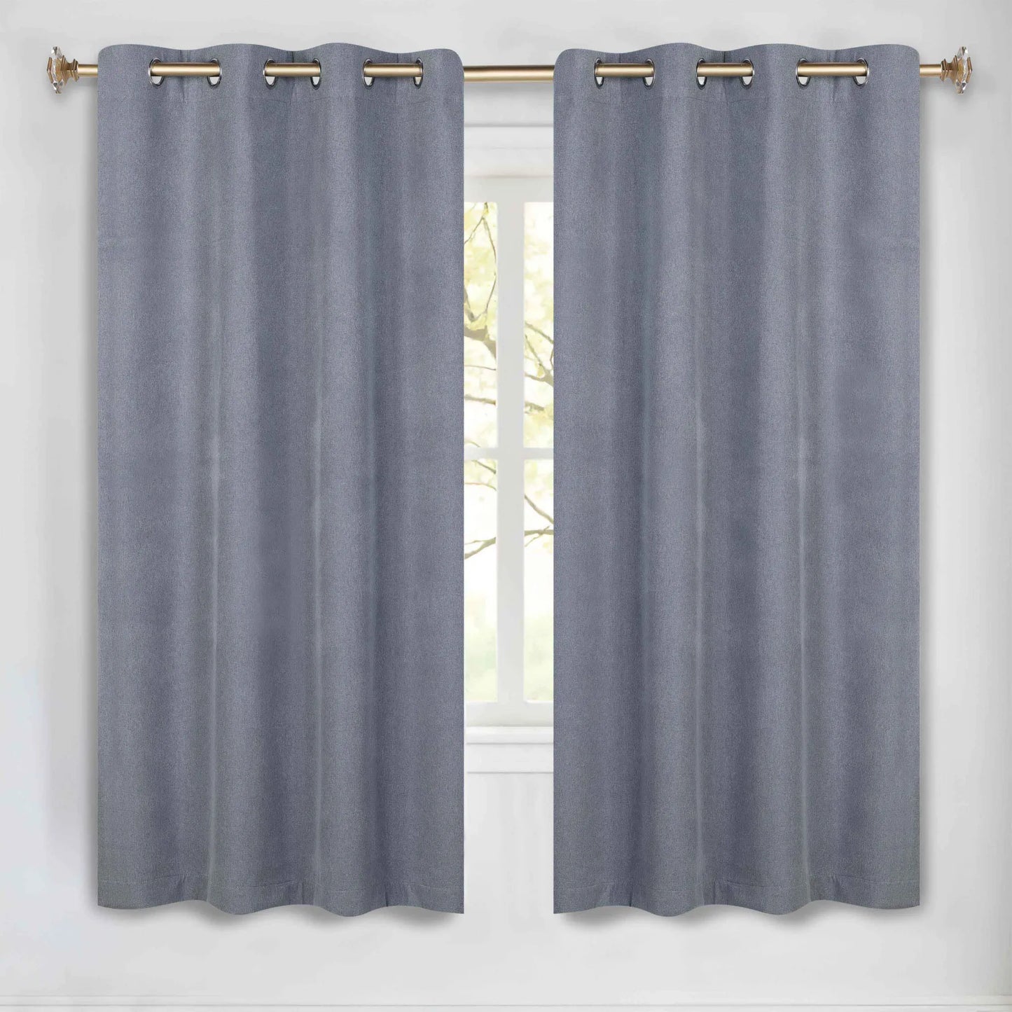 Neal 100% Blackout Machine Washable Grommet Curtains. Set of 2 Panels