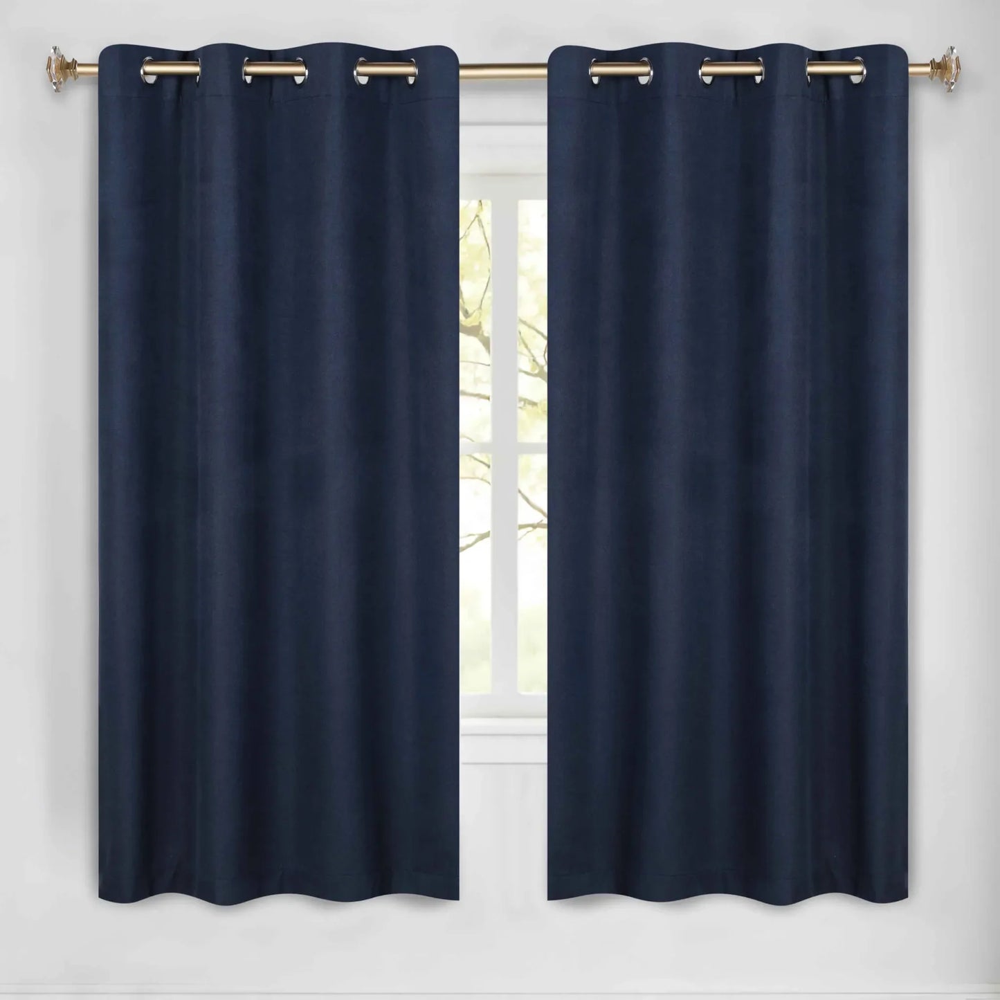 Neal 100% Blackout Machine Washable Grommet Curtains. Set of 2 Panels
