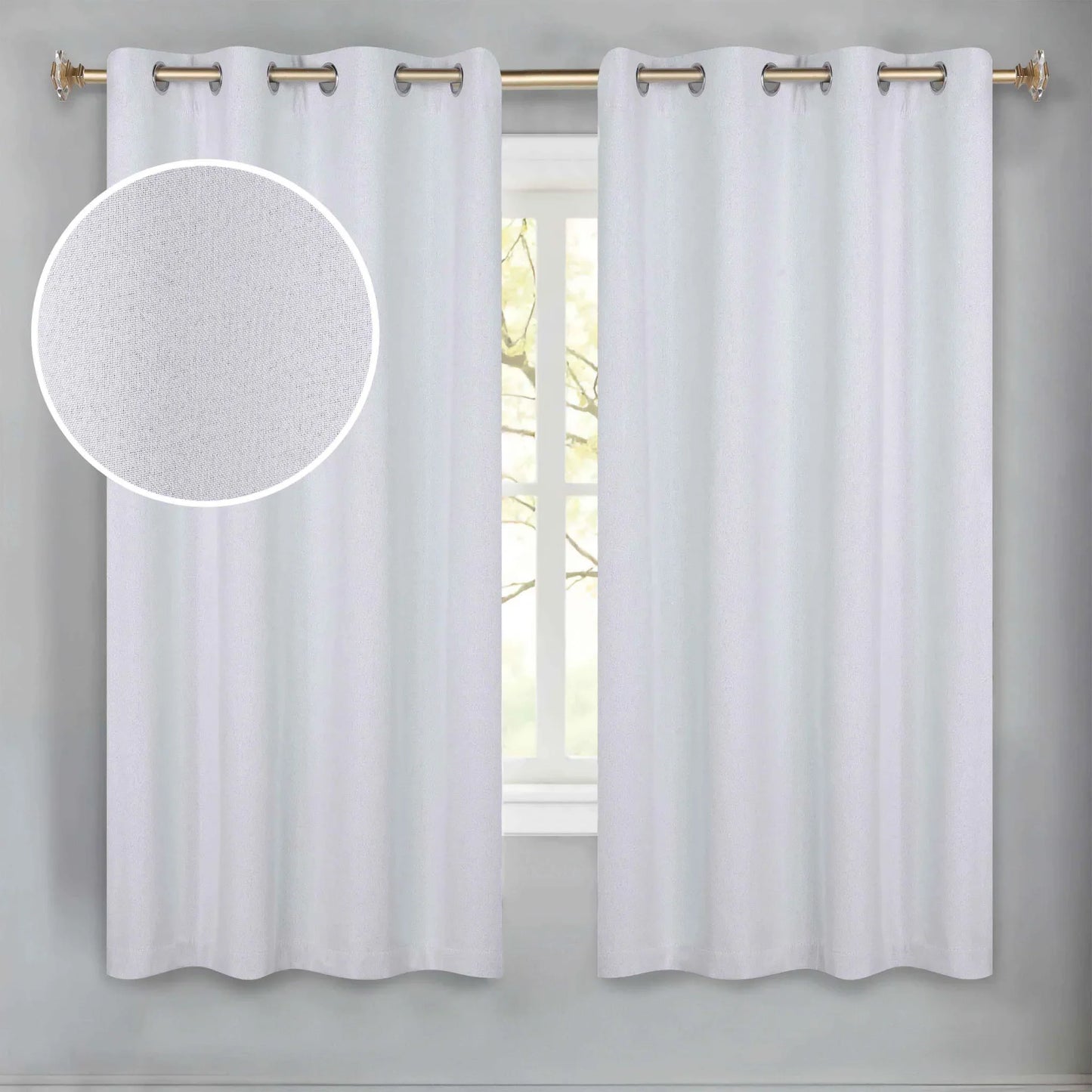 Neal 100% Blackout Machine Washable Grommet Curtains. Set of 2 Panels