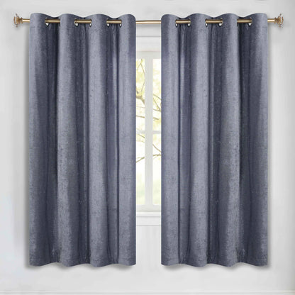 Noor Semi-Blackout Chenille Washable Grommet Curtains. Set of 2 Panels