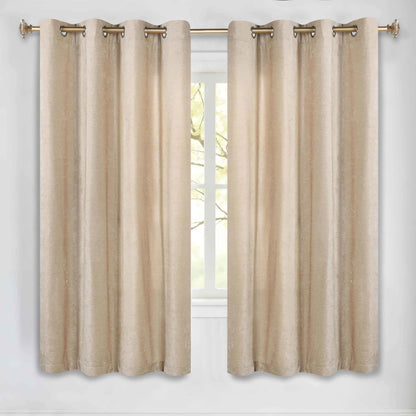 Noor Semi-Blackout Chenille Washable Grommet Curtains. Set of 2 Panels