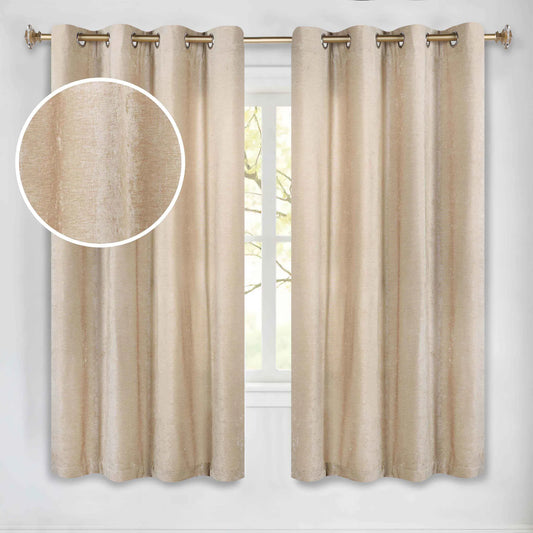 Noor Semi-Blackout Chenille Washable Grommet Curtains. Set of 2 Panels