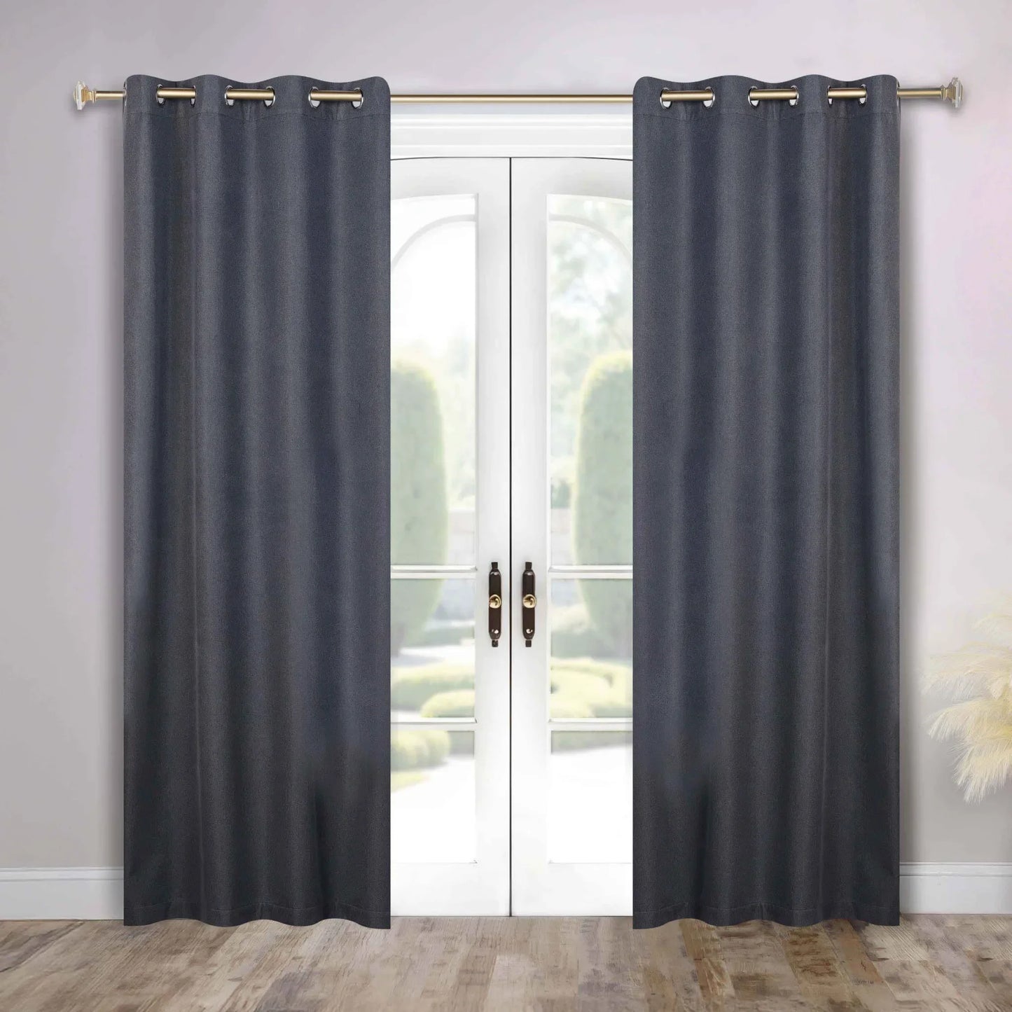 Nyan 100% Blackout Machine Washable Grommet Curtains. Set of 2 Panels