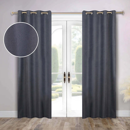 Nyan 100% Blackout Machine Washable Grommet Curtains. Set of 2 Panels